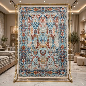 Turkish Bohemian RADA Rug KP86B CREAM TURQUOiS Size 80*150
