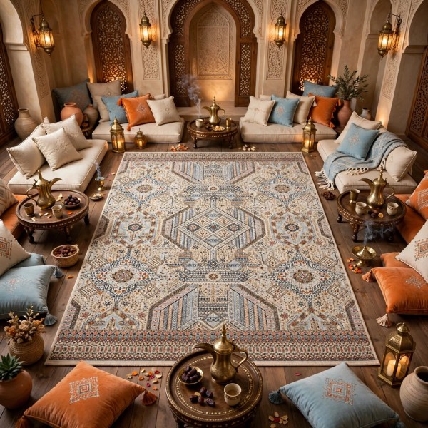 سجاد بوهيمي تركي رادا KG87A بيج غامق مقاس 150*220