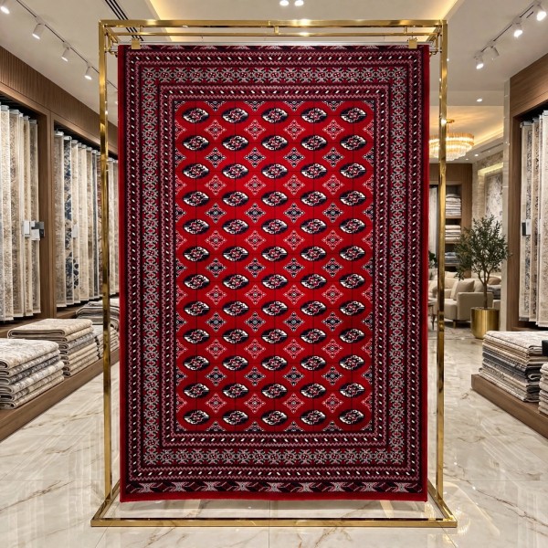 سجاد تركي سيلك نوماد B234A احمر كحلي مقاس 400*500