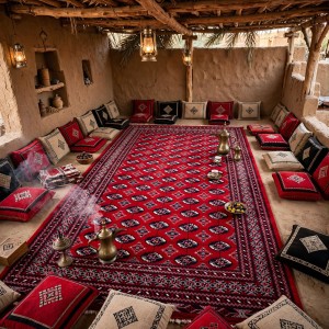 Turkish Silk Nomad Carpet B234A RED NAVY Size 250*350