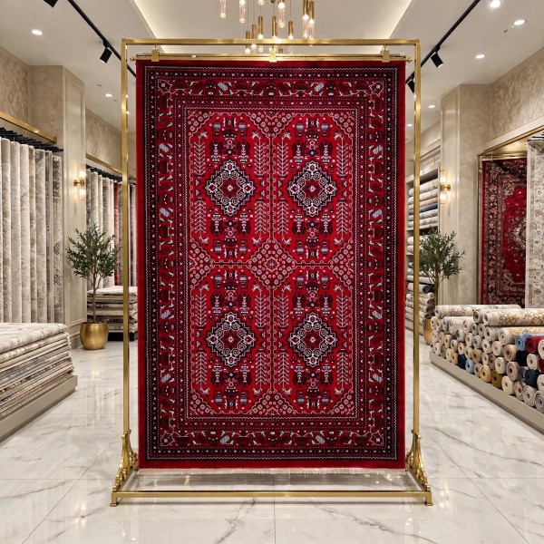 سجاد الهبه تركي سيلك نوماد B243A احمر كحلي مقاس 100*200