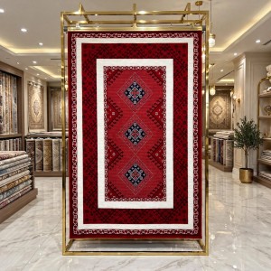 Turkish Silk Nomad Carpet B251A RED NAVY Size 400*500