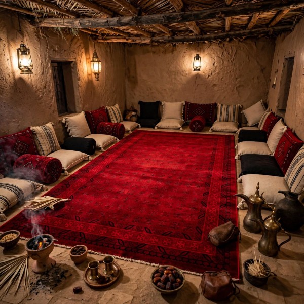 سجاد الهبه تركي سيلك نوماد C277A احمر اسود مقاس 100*200