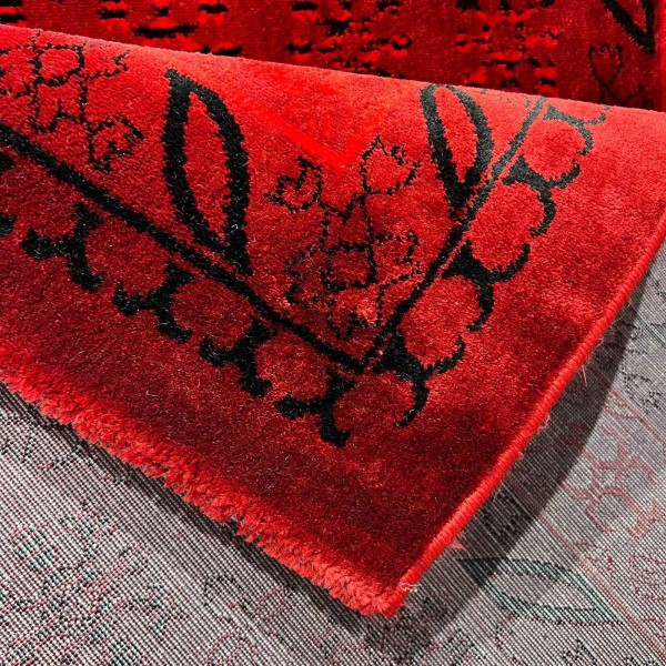 سجاد الهبه تركي سيلك نوماد C277A احمر اسود مقاس 100*200