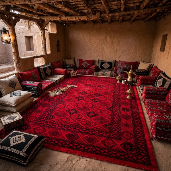 سجاد الهبه تركي سيلك نوماد C283A احمر اسود مقاس 150*220