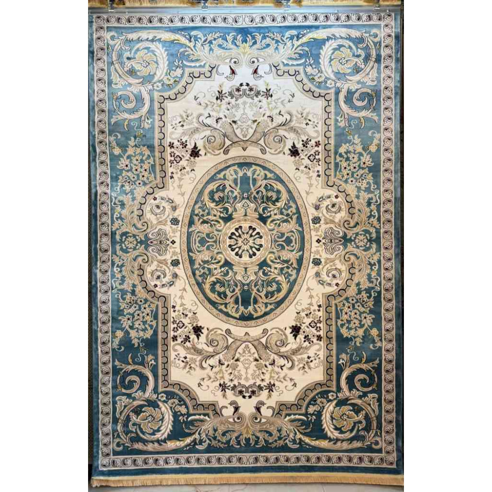 سجاد تركي سوبر انتيك كلاسيك سميك ناعم سماوي مقاس 300*500