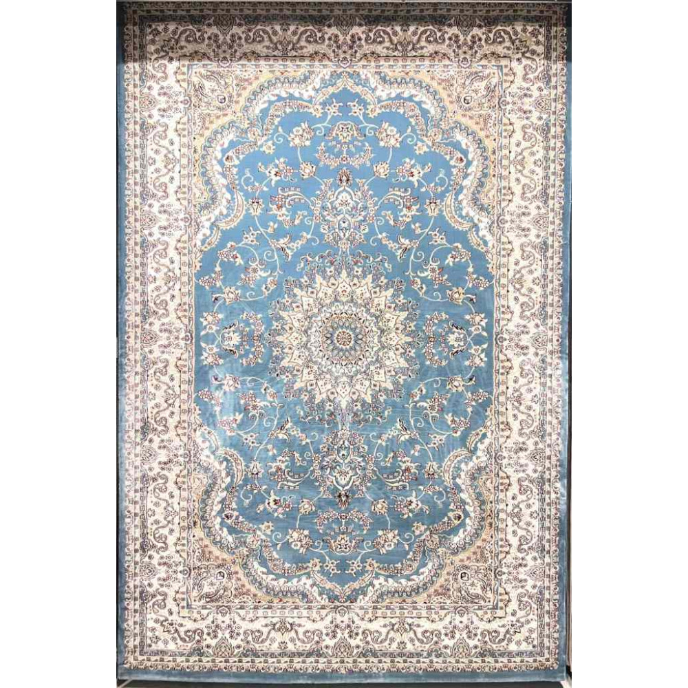 سجاد تركي سوبر شيراز P7242 سماوي مقاس 100*500