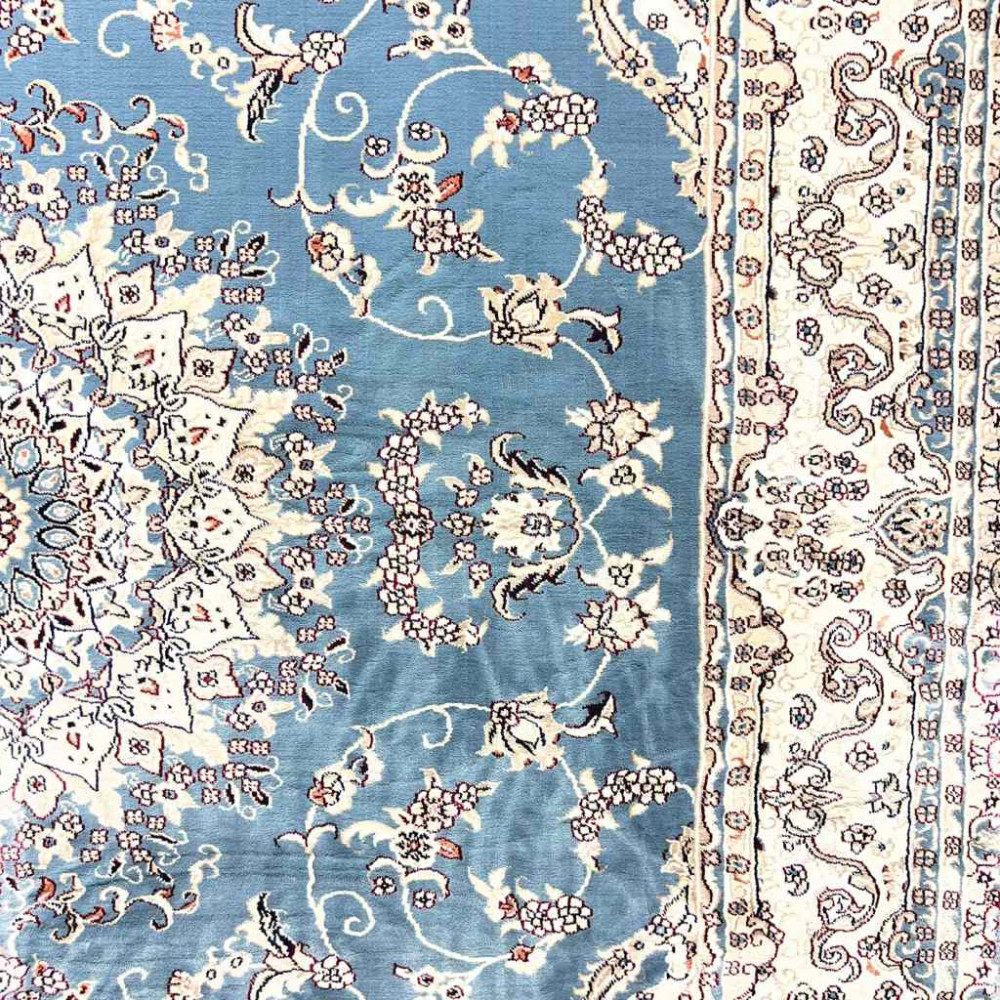 سجاد تركي سوبر شيراز P7242 سماوي مقاس 100*500