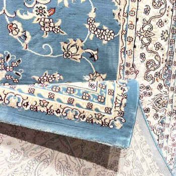 سجاد تركي سوبر شيراز P7242 سماوي مقاس 300*500