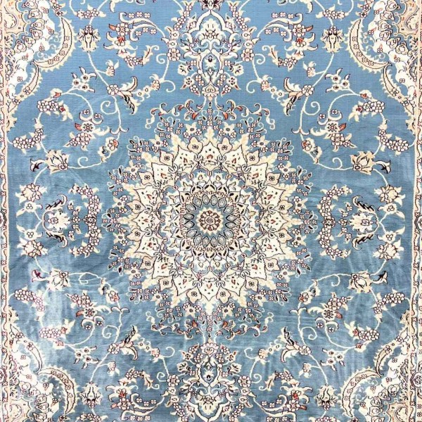 سجاد تركي سوبر شيراز P7242 سماوي مقاس  100*200