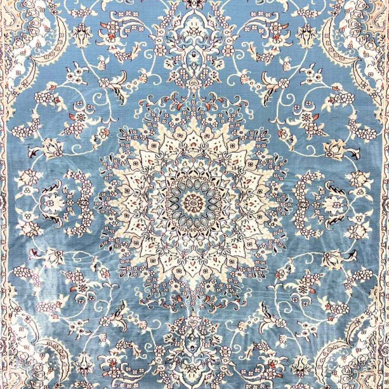 سجاد تركي سوبر شيراز P7242 سماوي مقاس 300*500