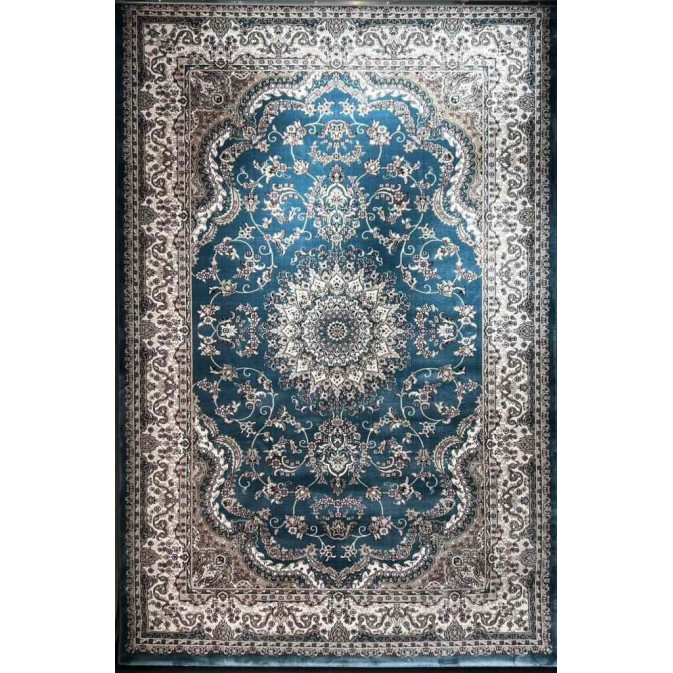 سجاد تركي سوبر شيراز P7242 سماوي مقاس  80*150