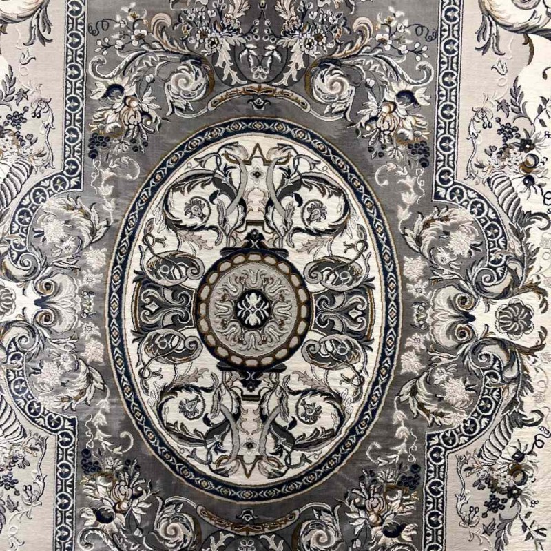 سجاد تركي تاج بلس كلاسيك ملكي قصور سميك ناعم رصاصي مقاس 150*220