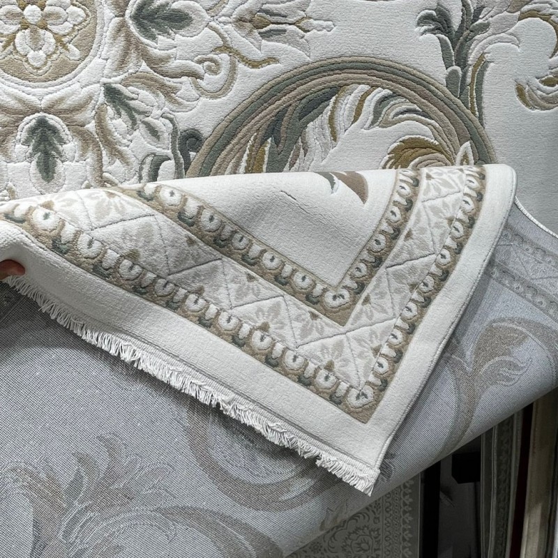 سجاد فورتاكس تركي 41748A كريم اخضر دائري مقاس 200*200