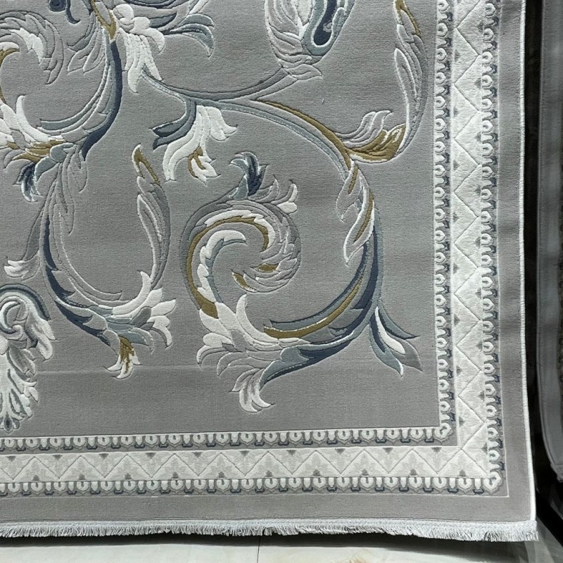 سجاد فورتاكس تركي 41748A كريم رصاصي مقاس 50*80