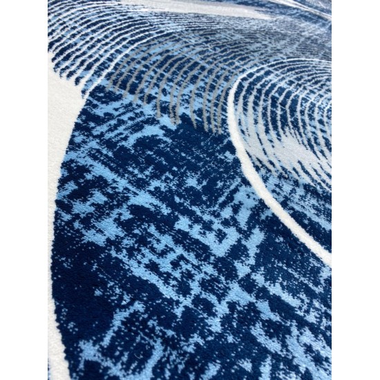 Turkish Carpet Aqua 6820 Dark Blue Cream A.