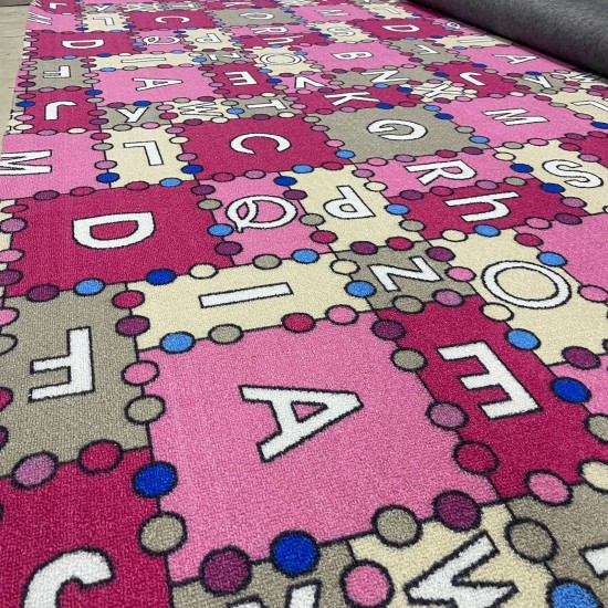 Children's carpet with yellow letters