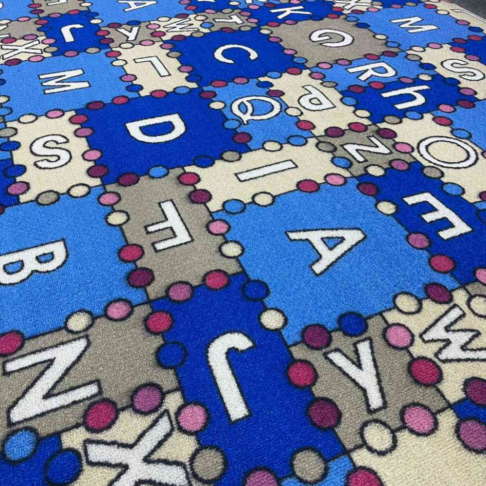 موكيت اطفال حروف ازرق سماوي موكيت اطفال حروف ازرق سماوي
