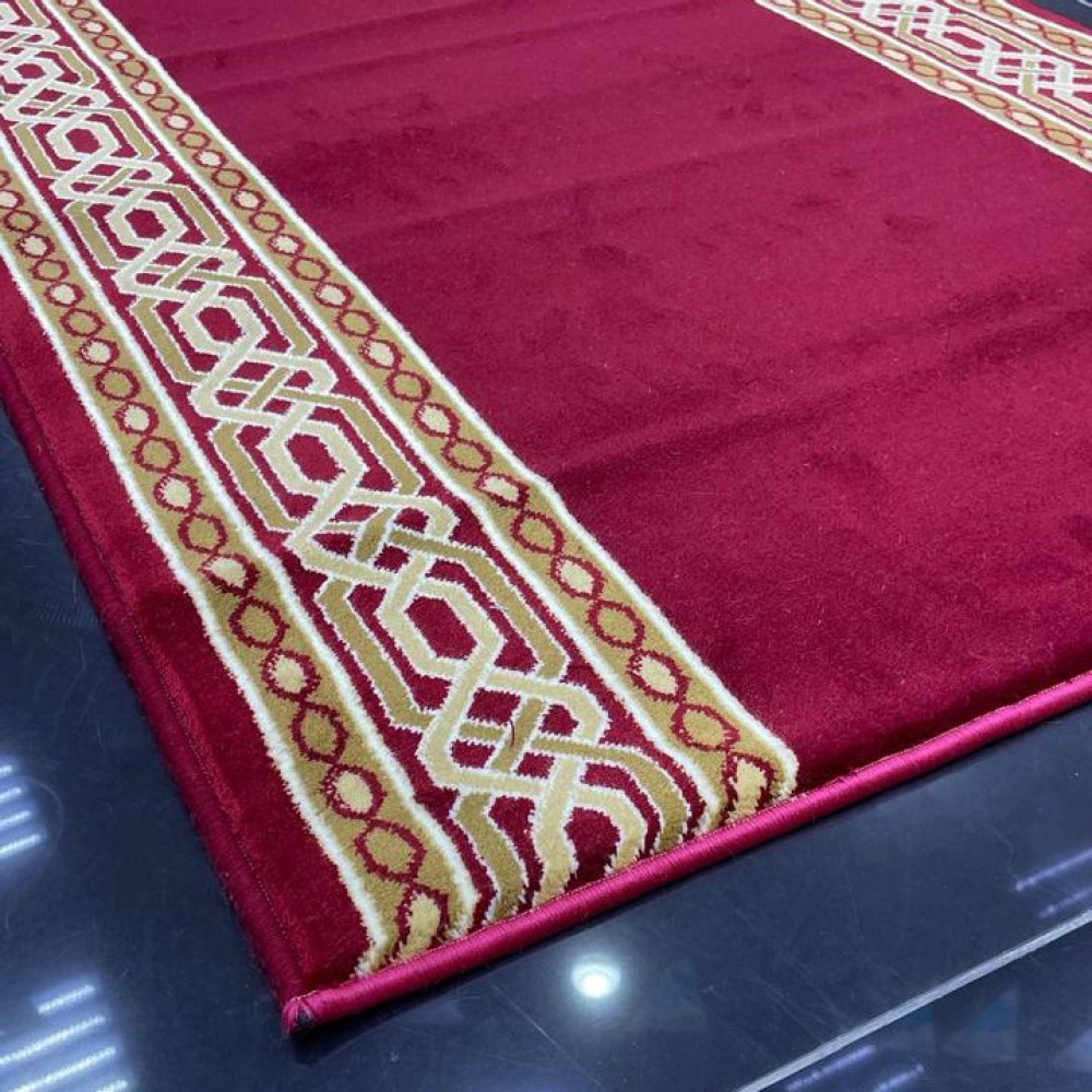 ممر ملكي رسمي اكريليك خيط مبروم فرش درج برواز لون احمر عرض 125 سم
