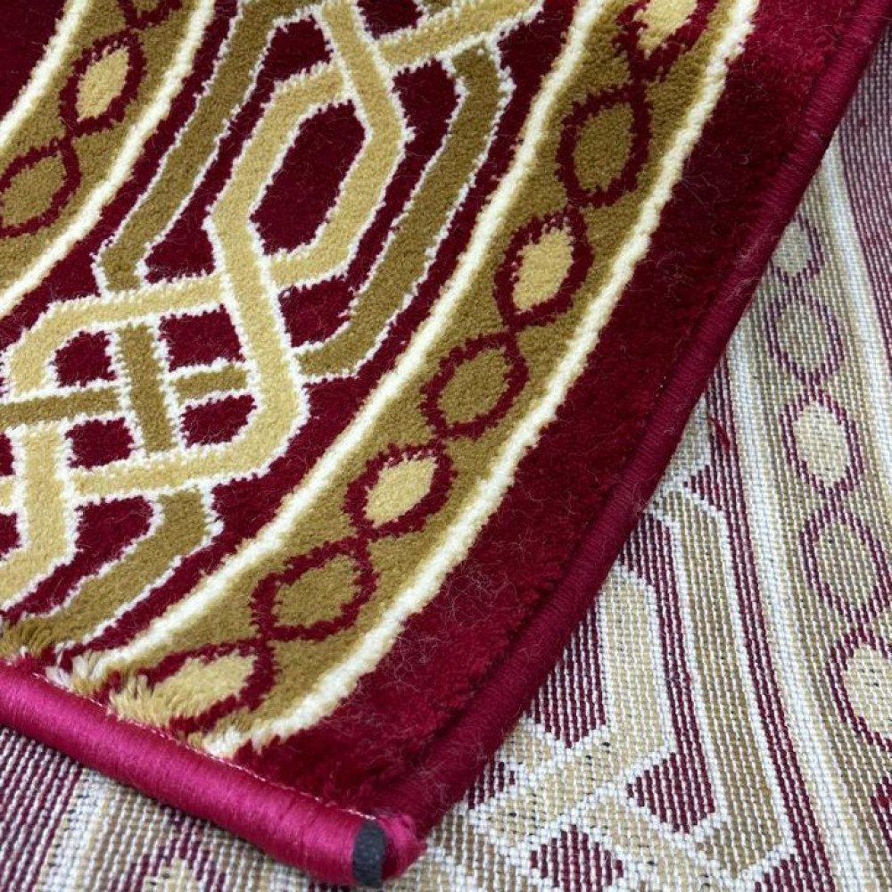 ممر ملكي رسمي اكريليك خيط مبروم فرش درج برواز لون احمر عرض 125 سم