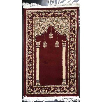 سجادة صلاه تركي فاخرة انطاليا 3406C احمر مقاس75*120 سم
