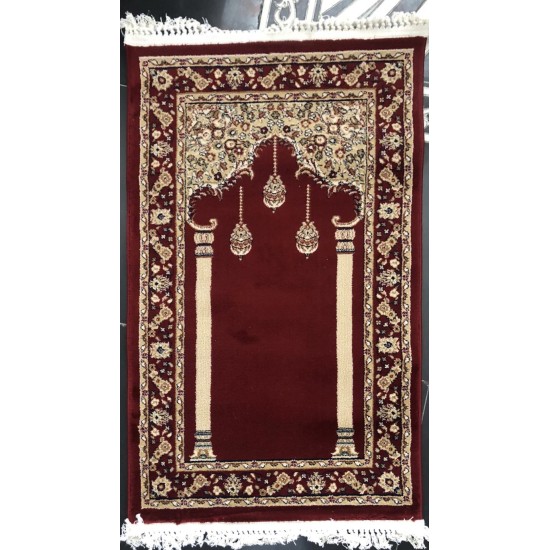 Luxury Turkish prayer rug Antalya 3406C red size 75*120 cm