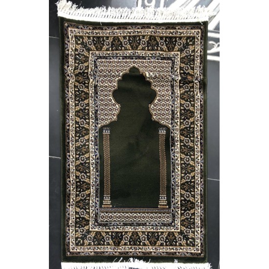 Luxury Turkish prayer rug Antalya 3370C green size 75*120 cm