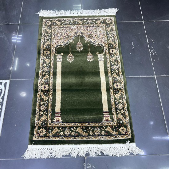 Luxury Turkish prayer rug Antalya 3406C green size 75*120 cm