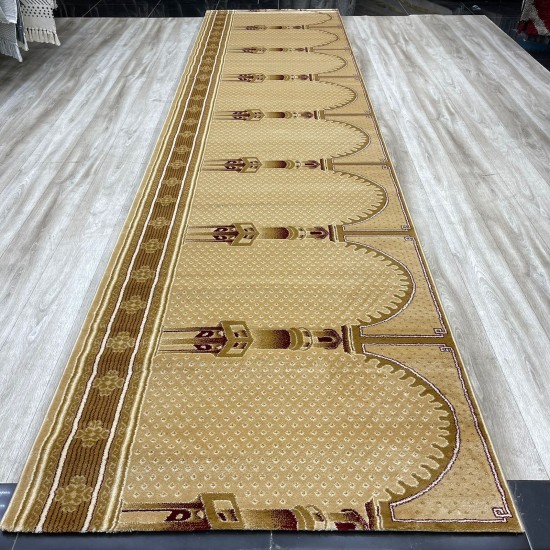 Alfombras de oración mihrab turcas SC116 beige tamaño 125*1000