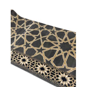 Turkish Rawdah prayer Rug Sky gray Size 125*1000 cm