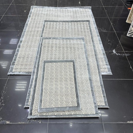 Abu Rakan set of four Turkish silk carpets 1993 grey size 150*220+50*80+100*200+80*150