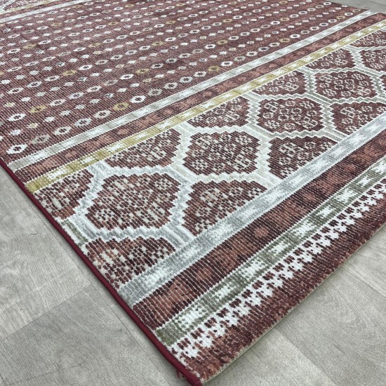 Kyona Turkish carpet bohemian pattern 05068B red color