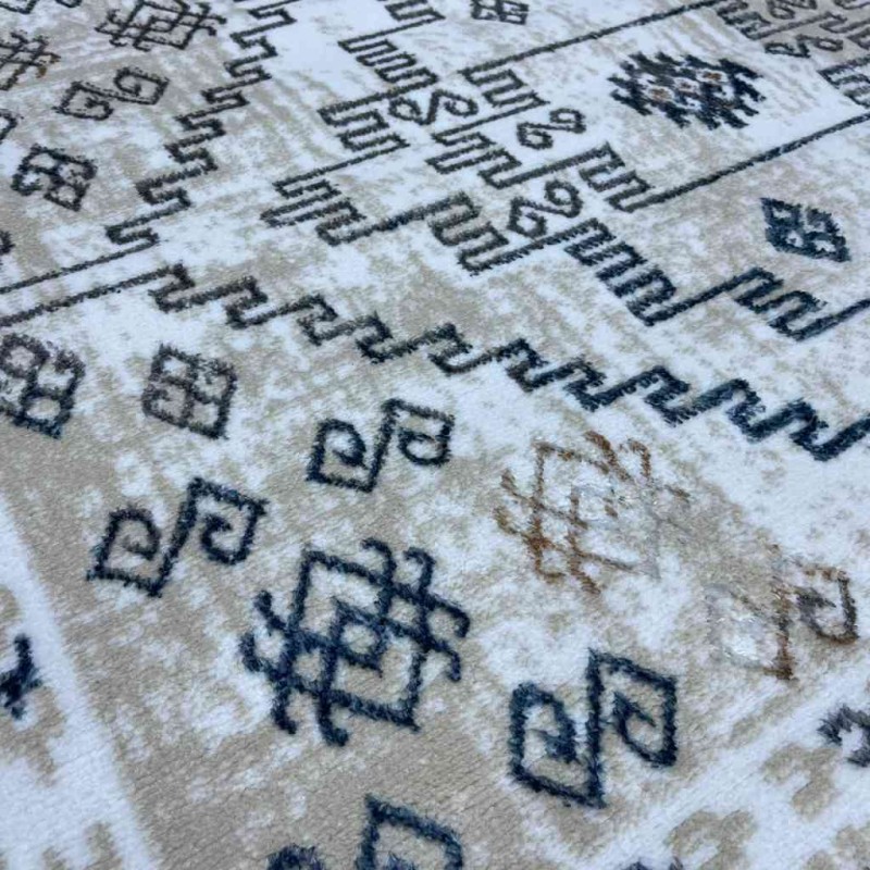 سجاد تركي ميا 11224B بيج رصاصي مقاس 150*220