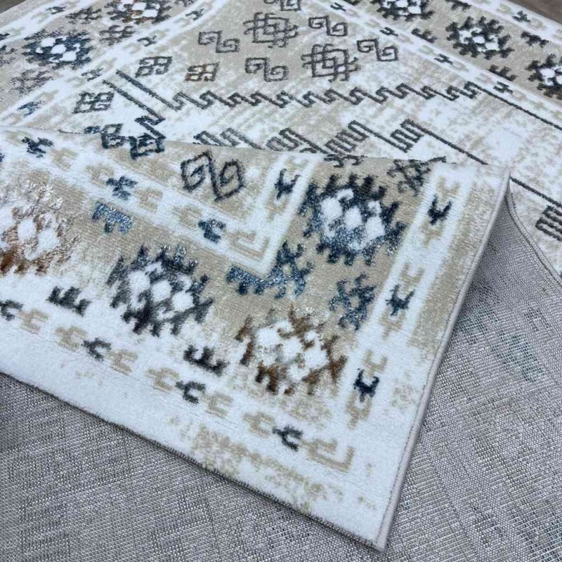 سجاد تركي ميا 11224B بيج رصاصي مقاس 150*220