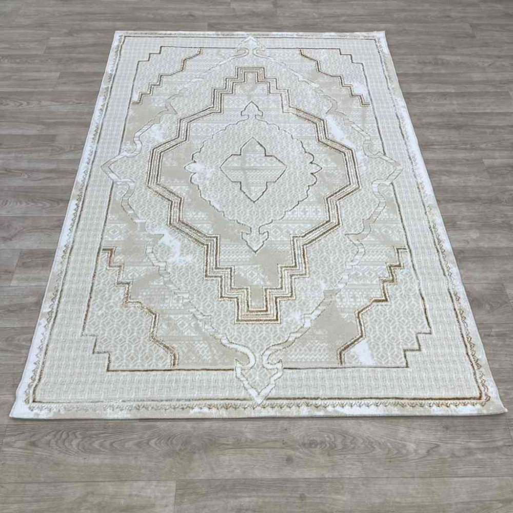 سجاد تركي ميا 11236B بيج ذهبي مقاس 80*150