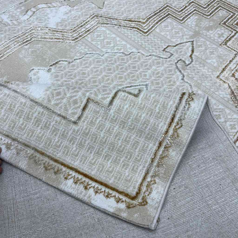 سجاد تركي ميا 11236B بيج ذهبي مقاس 80*150