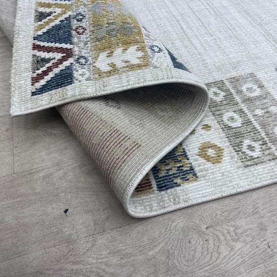 Kyona Turkish carpet bohemian pattern 05130A cream color