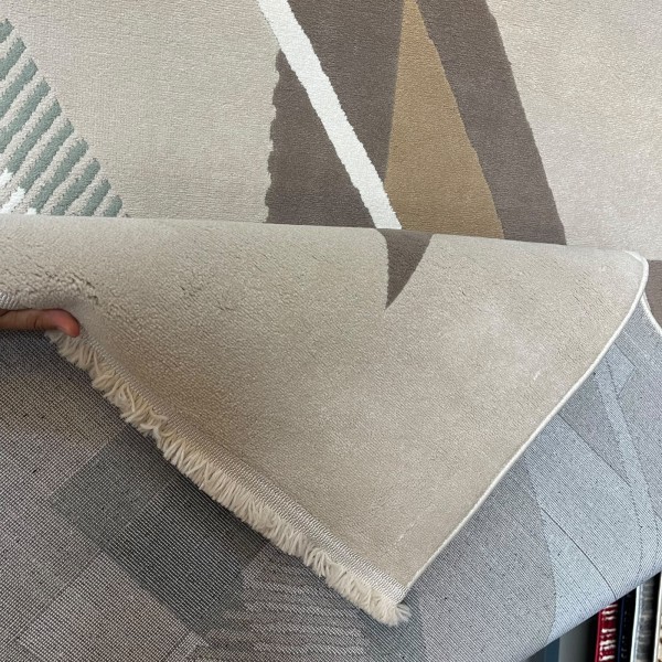 LAWUNING Turkish Designer Rugs A0058 Dark BEIGE COKEN size 100*100