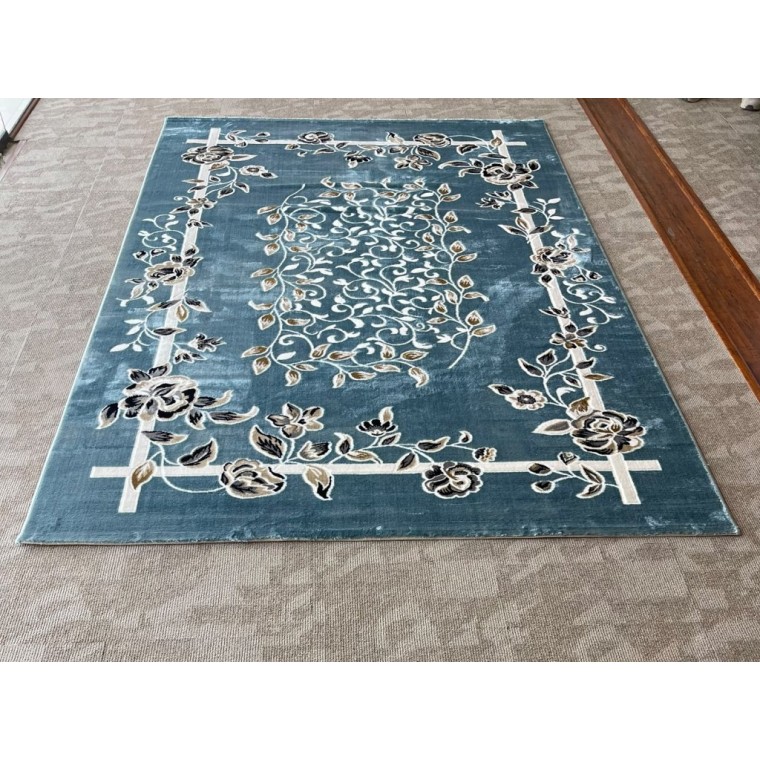 سجاد كلاسيك مالمو تركي S1019 سماوي مقاس 100*300