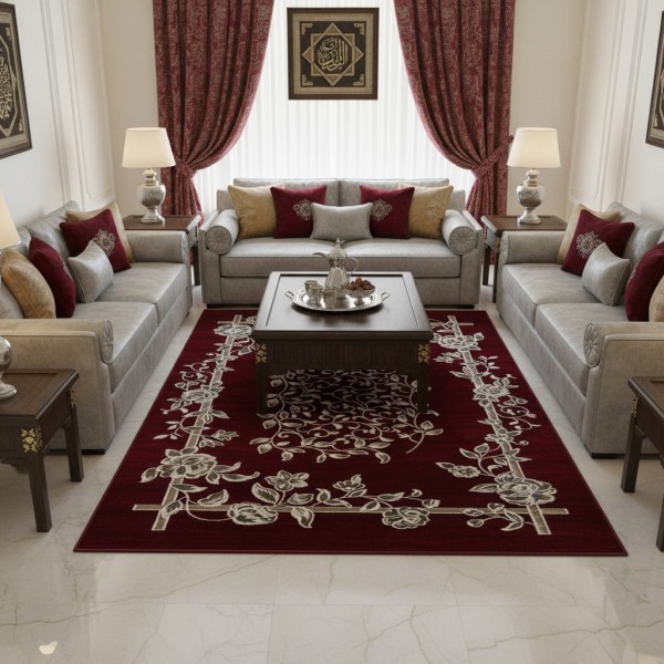 MALMO Turkish classic Rugs S1019 BURGUNDY size 200*300