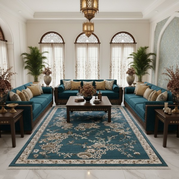 MALMO Turkish classic Rugs S1020 blue size 100*200
