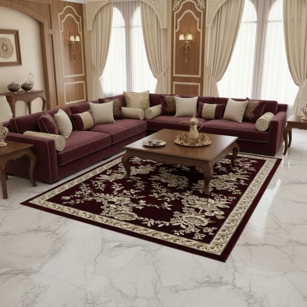 MALMO Turkish classic Rugs S1020 BURGUNDY size 200*300