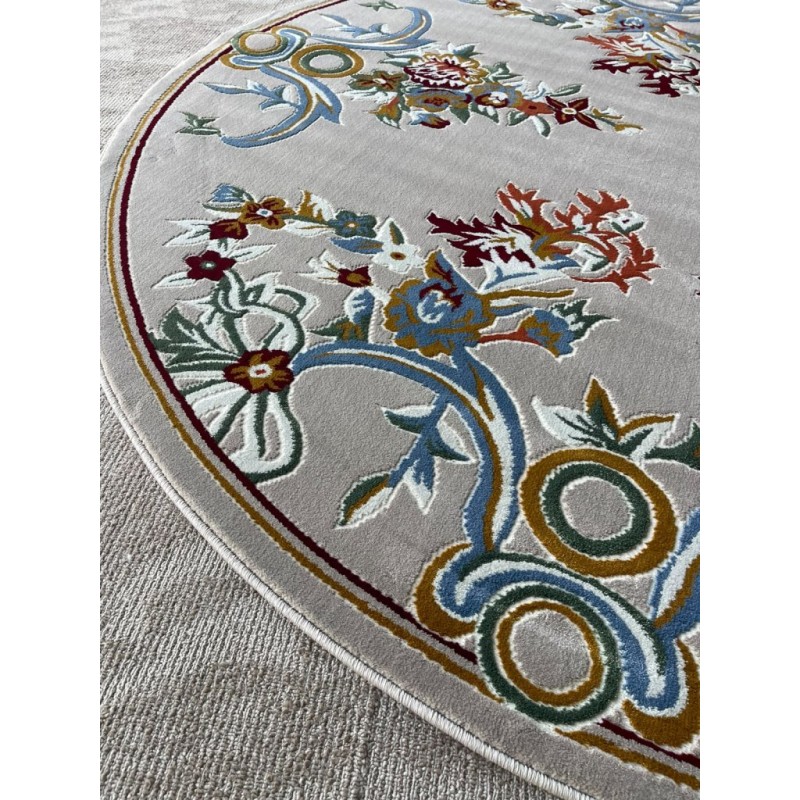 Turkish Super German Carpet F498A Beige Round Size 150*150