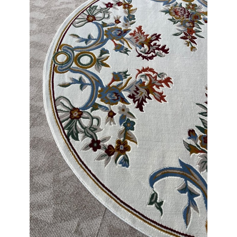 Turkish Super German Carpet F498A cream Round Size 200*200