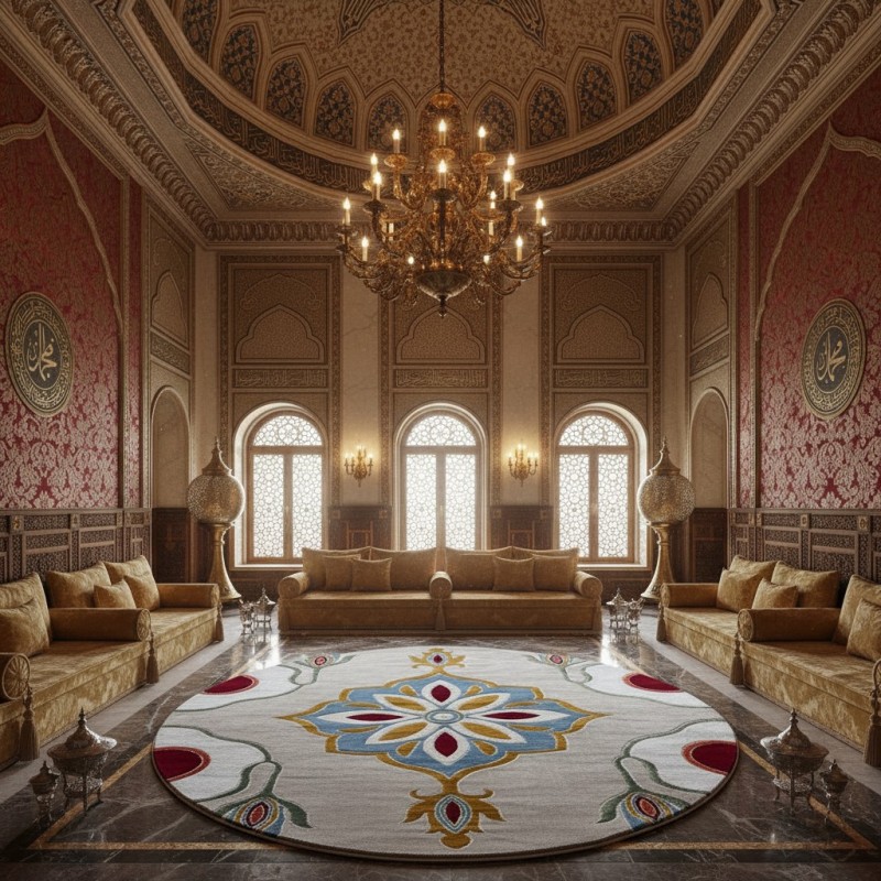 Turkish SUPER STAR Carpet F500A Beige Round Size 150*150