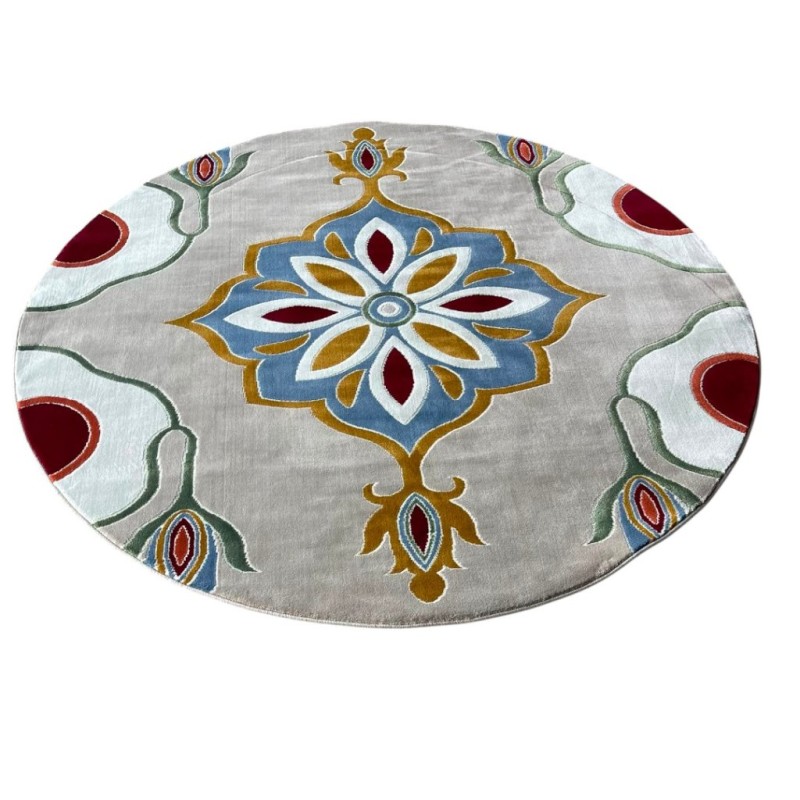 Turkish SUPER STAR Carpet F500A Beige Round Size 150*150