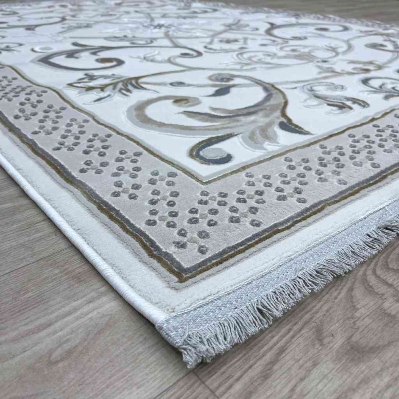 Taj Iranian Turkish Engraving Oriental Rug 36023A Cream Beige Size 200*300