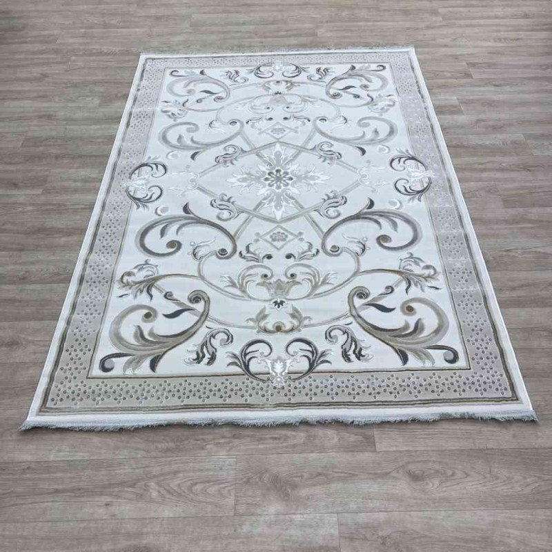 Taj Iranian Turkish Engraving Oriental Rug 36023A Cream Beige Size 200*300