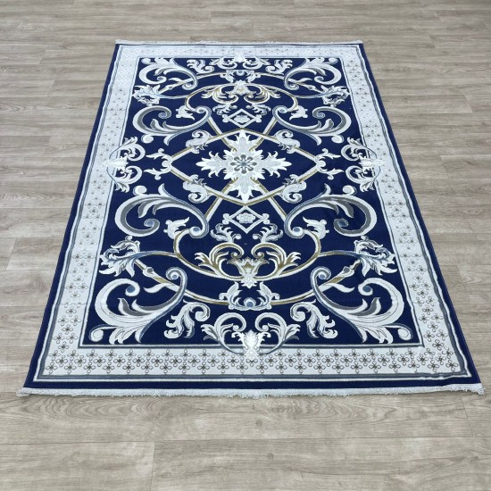 Taj Iranian Turkish Engraving Oriental Rug 36023A Navy 100*200 Taj Iranian Turkish Engraving Oriental Rug 36023A Navy 100*200