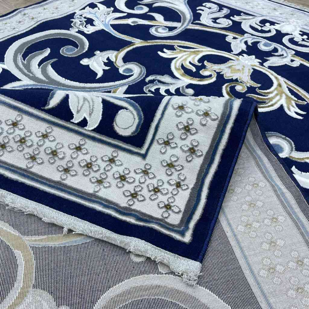 سجاد شرقي تاج نقش ايراني تركي 36023A كحلي مقاس 100*200